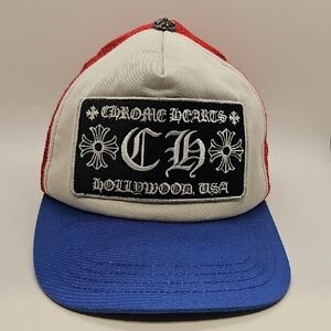 Chrome Hearts Cap with Red, White, and Blue